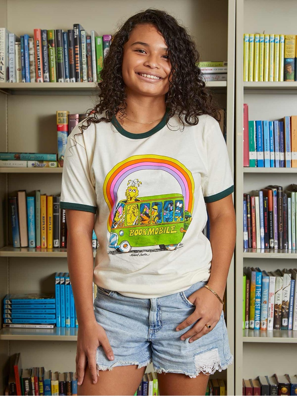 Out of Print Sesame Street Bookmobile Ringer T-shirt